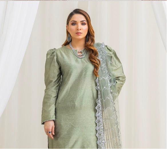 FARSHI SHALWAR 3 piece Raw silk_10081 Pakistani suits for ladies B114