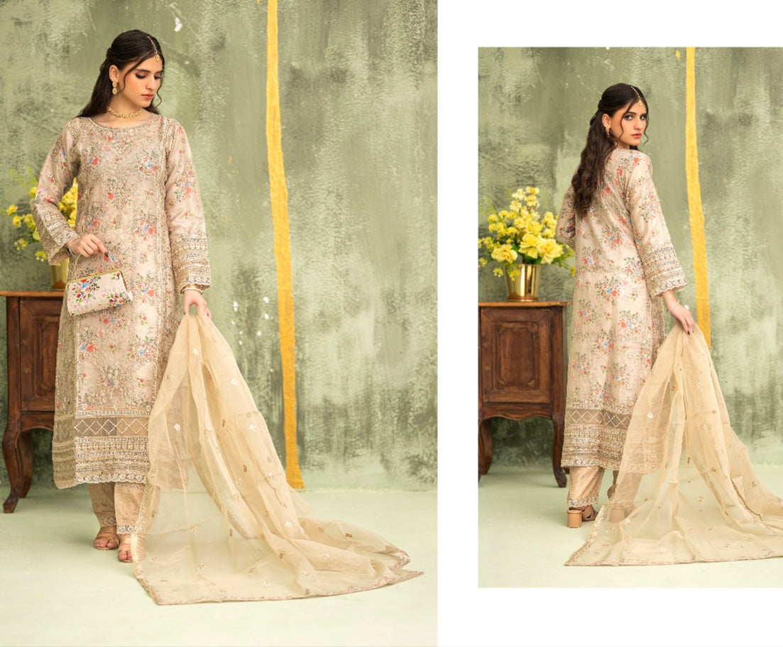 Brit 3 piece luxury organza _81042 Pakistani ladies suit B235