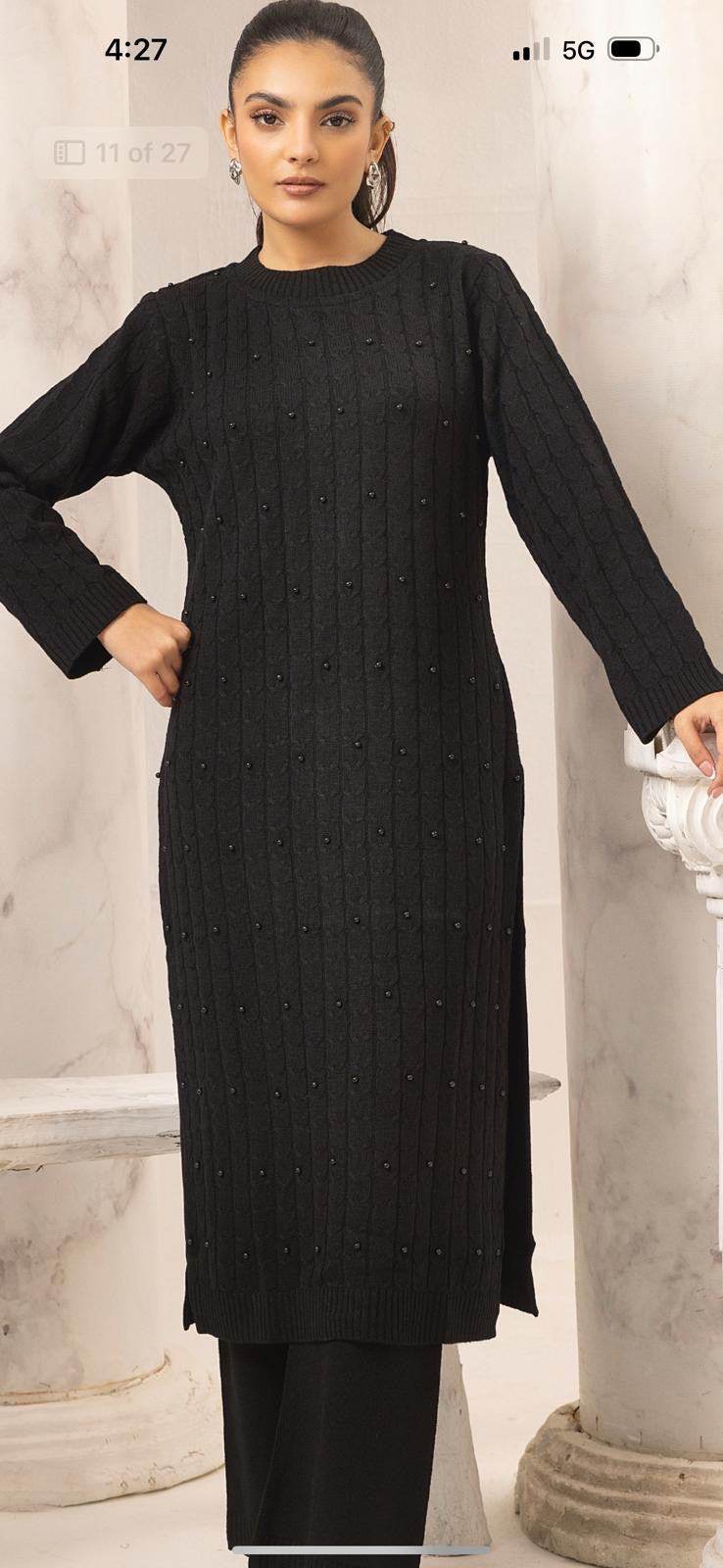 Brit 2 piece modest wear _81042 Pakistani ladies suit black B268