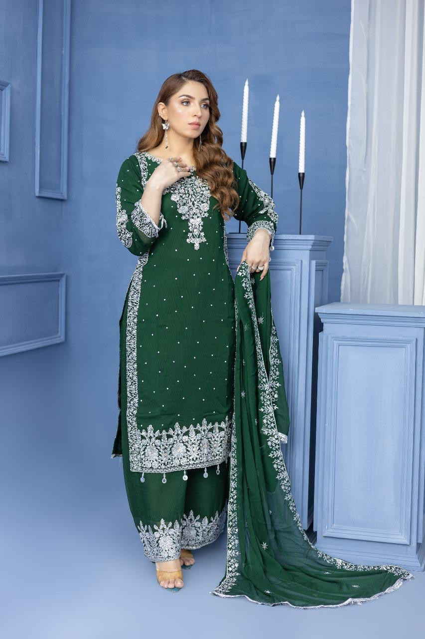 Brit Mother and Daughter 3 piece Chiffon_1000282 Green B92