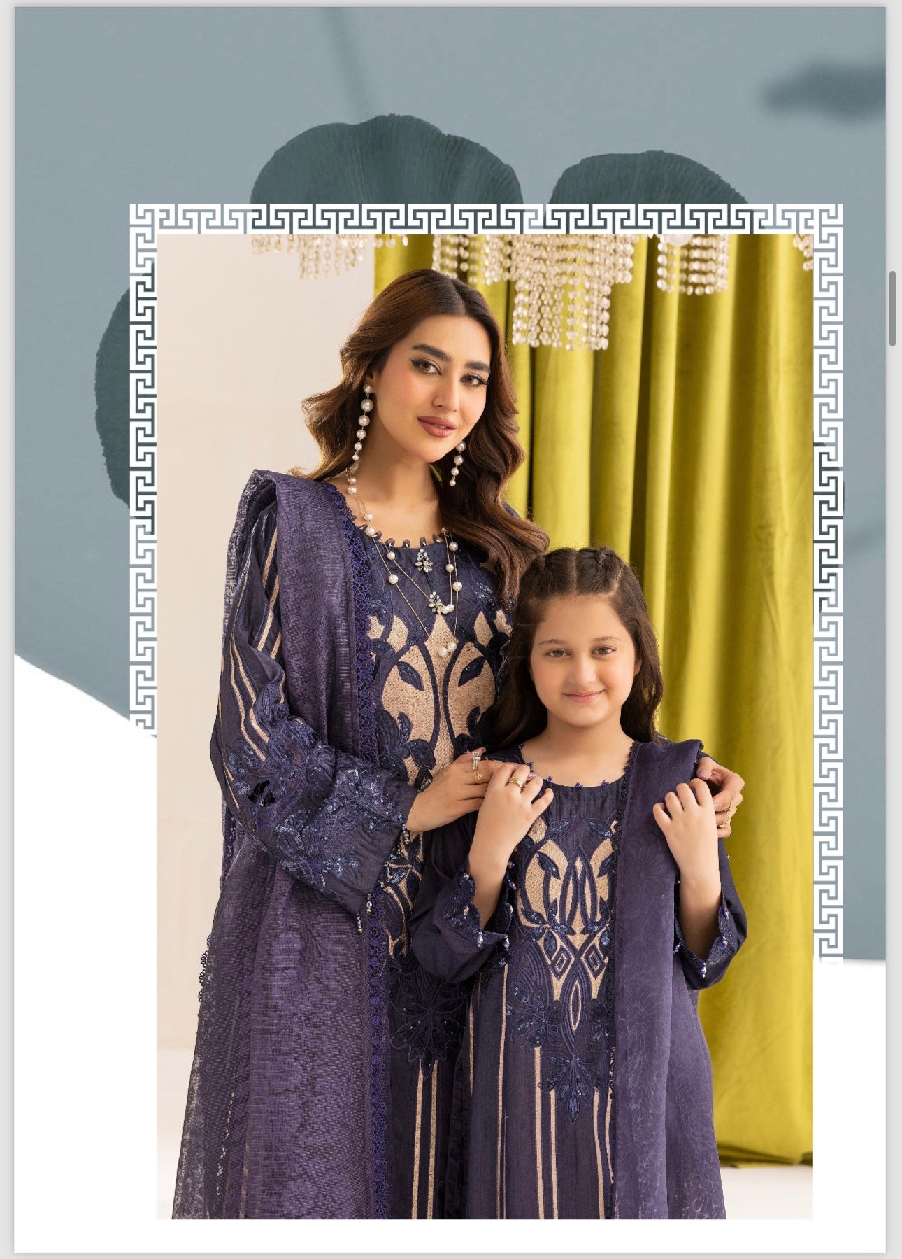 Maria B inspired Mother and Daughter 3 piece silk_10041 B105