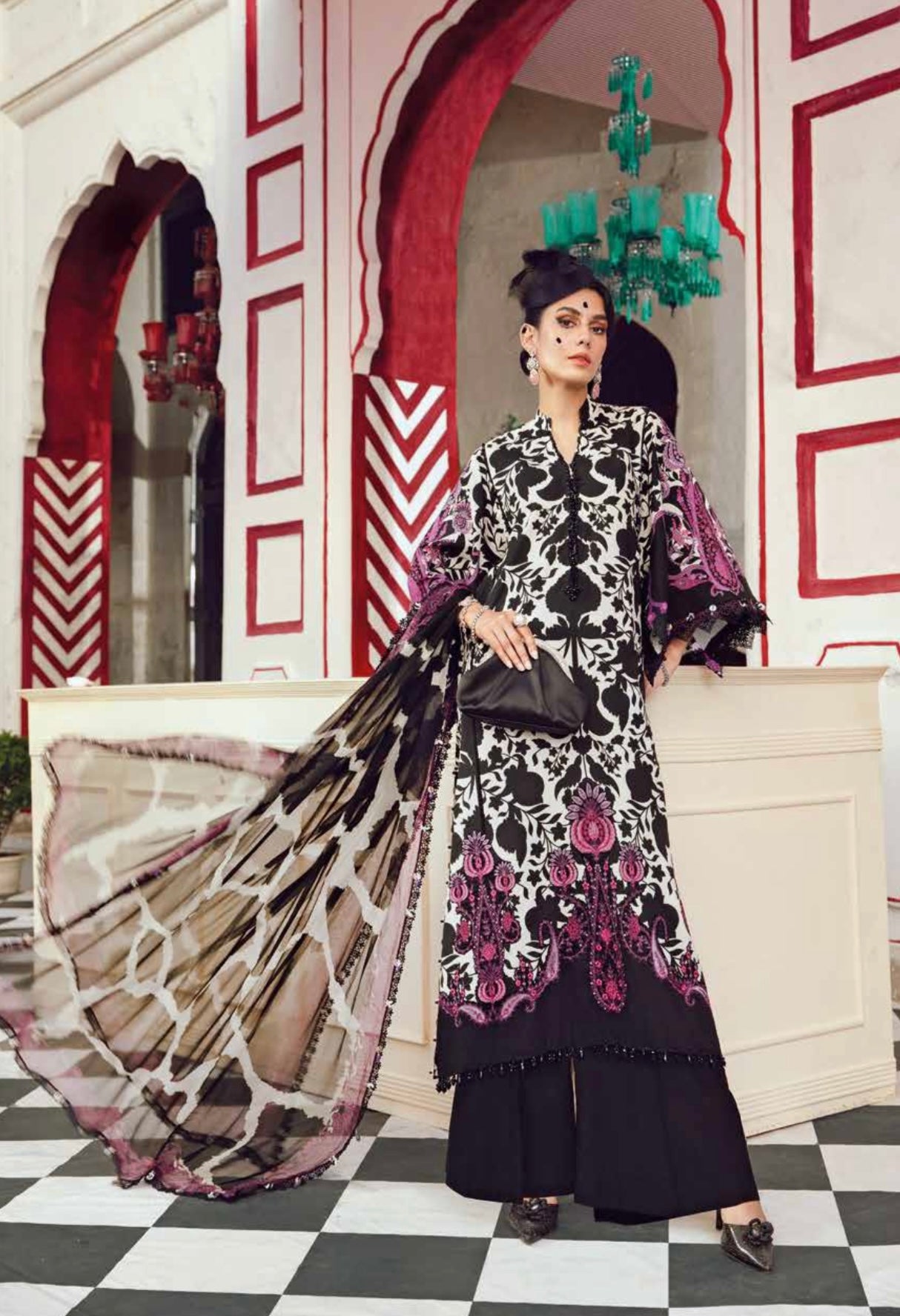 M print original Designer 3 piece winter collection Pakistani ladies suit B328