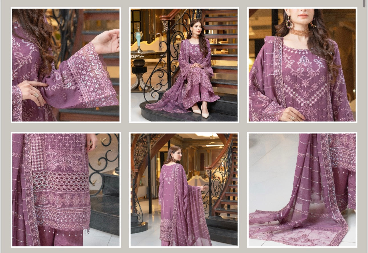 Munira designer 3 piece chiffon_9076 ladies suit B89