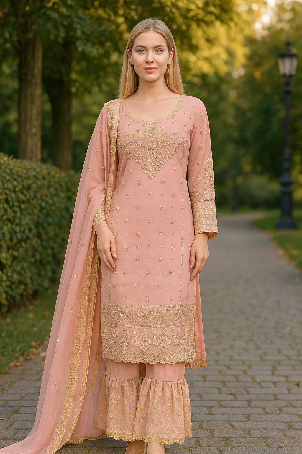 Brit 3 piece luxury chiffon_81042 Pakistani ladies suit B193