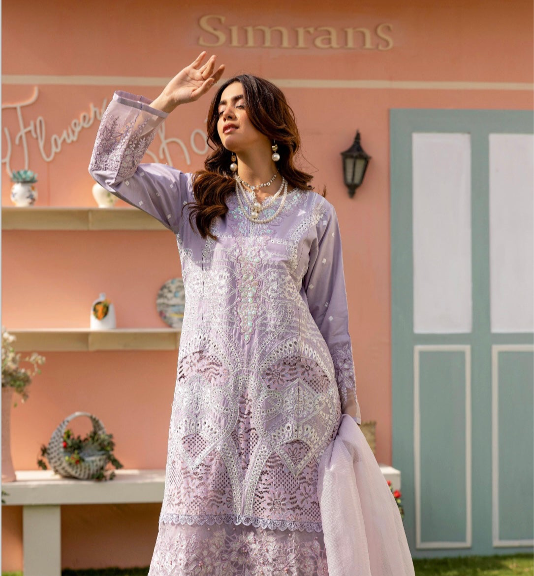 chicken dress for ladies Maria B inspired 3 piece Kari _100333 Pakistani suit B1 summer-sequins