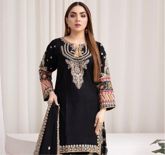 Brit 3 piece luxury chiffon_81042 Pakistani ladies suit B189