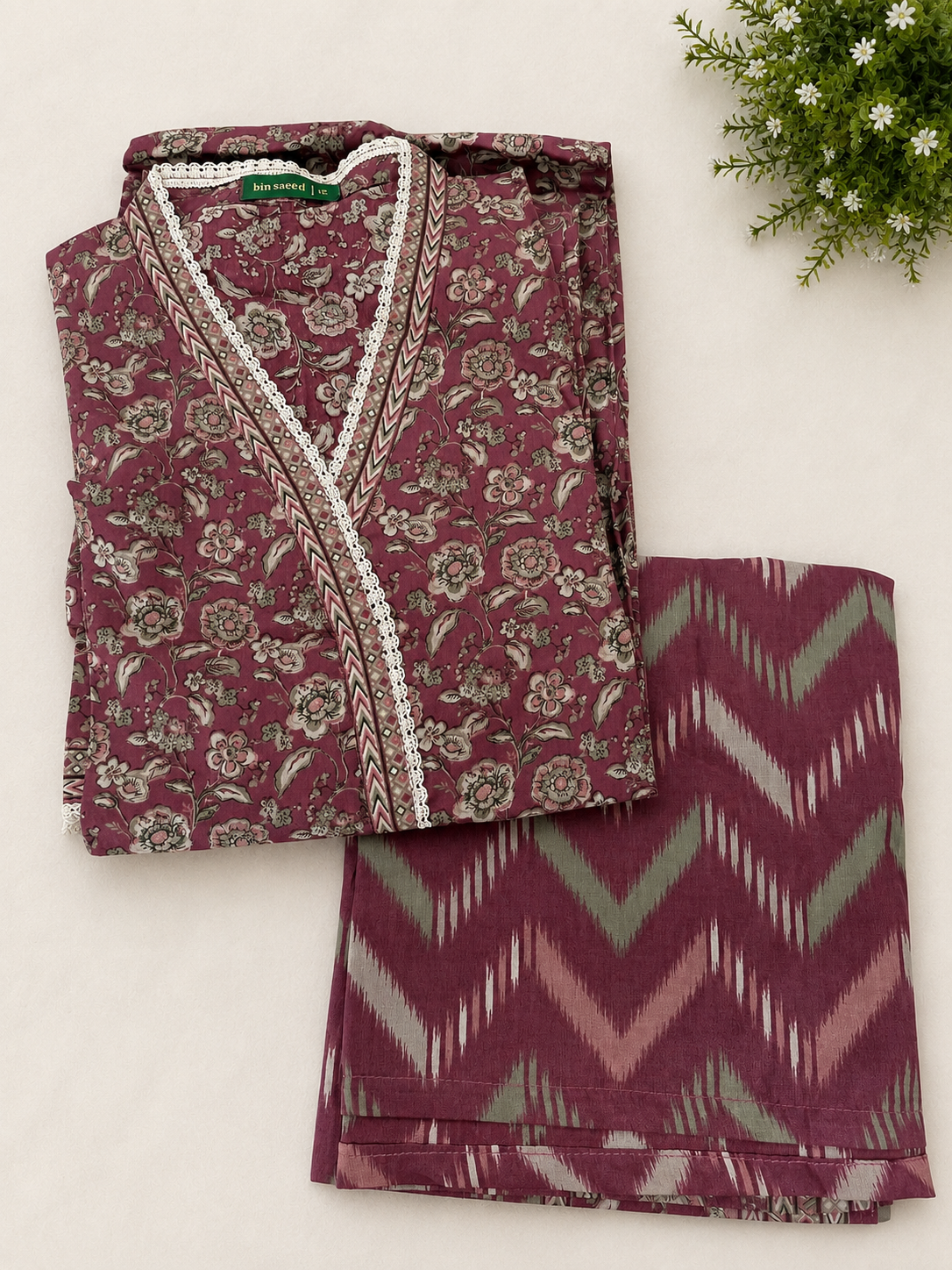 Bin Saeed 3 piece luxury lawn collection ladies dress B647