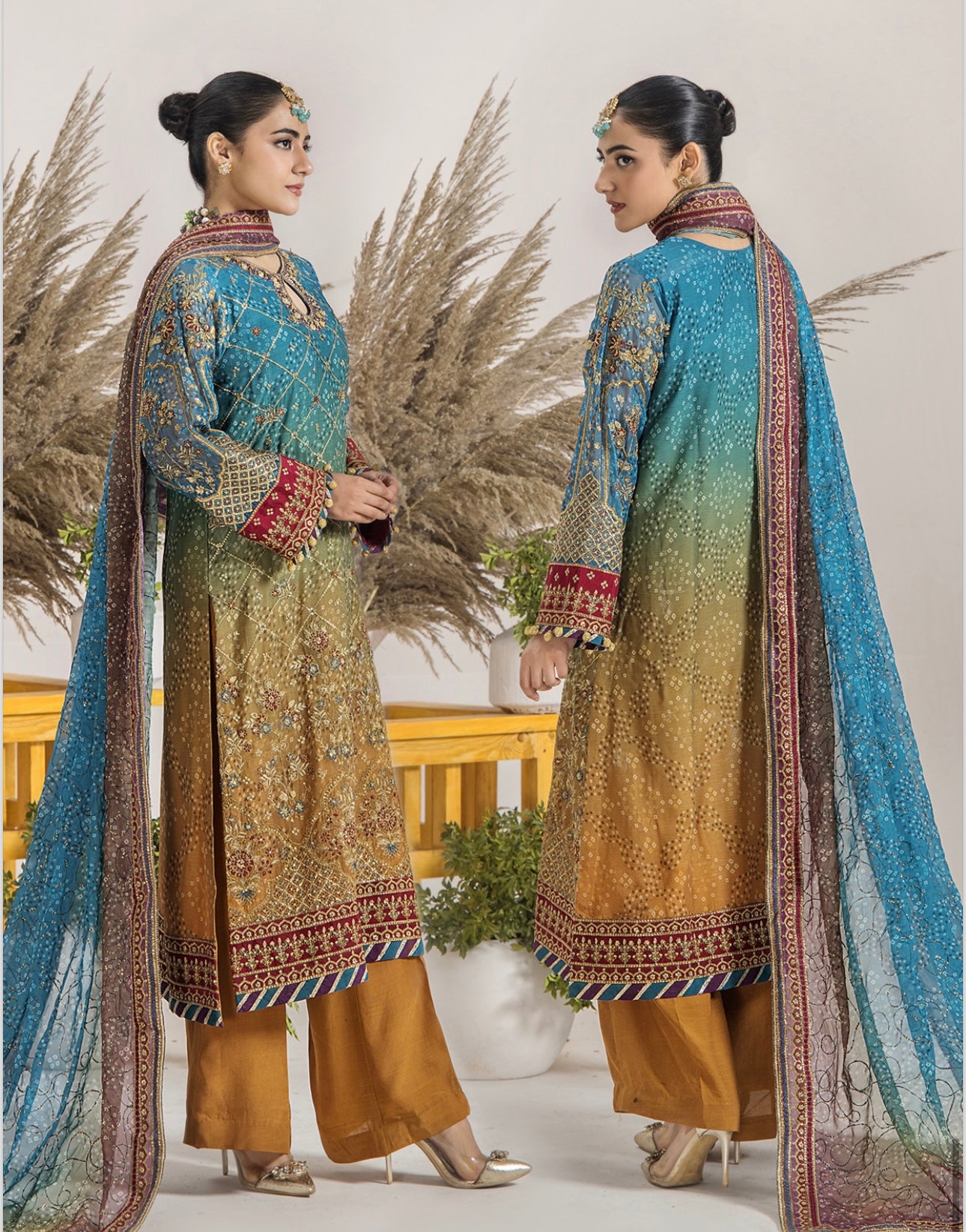 TT 3 piece luxury embroidery chiffon_81042 Pakistani ladies suit B236