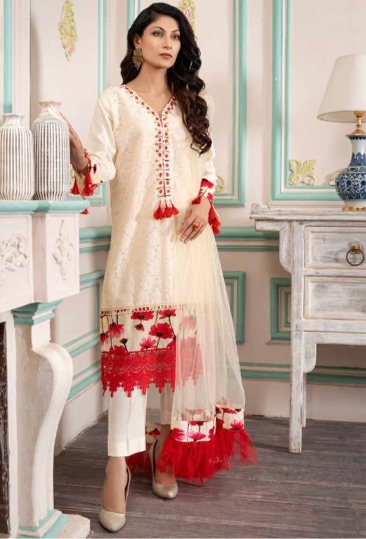 Raniya Designer 3 piece chicken kari _8041 Pakistani suits RCL