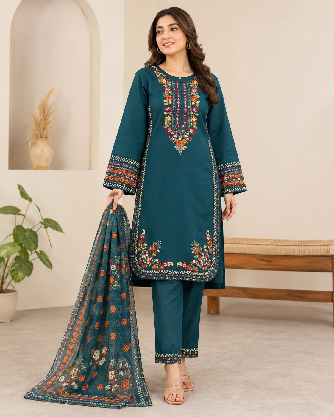 KAARMA inspired 3 piece luxury cotton ladies dress B654