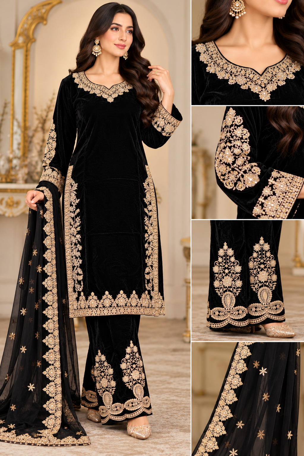 BRIT- GL 3 piece valvet designer collection B796