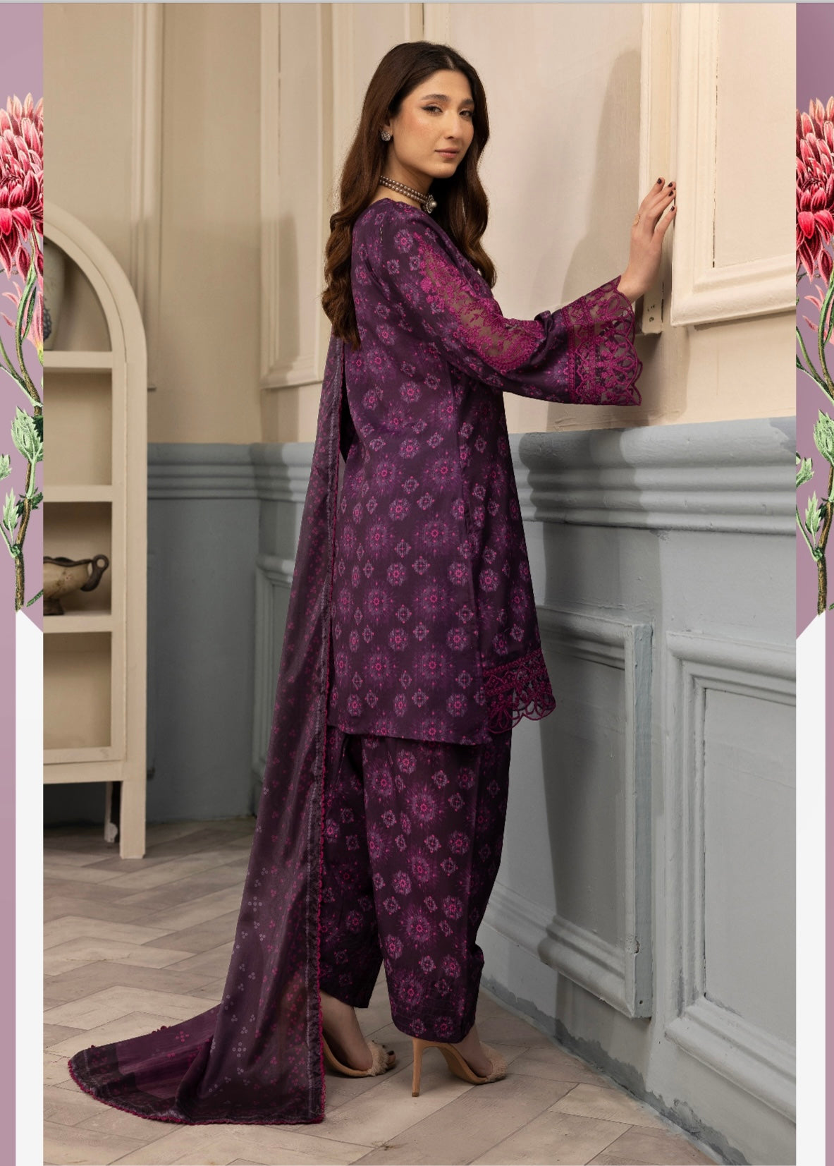 Simrans 3 piece viscose_8042 Pakistani ladies farshi shalwar suit b65