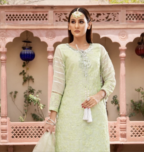 Raniya Designer 3 piece chicken kari _8045 Pakistani suits RCL