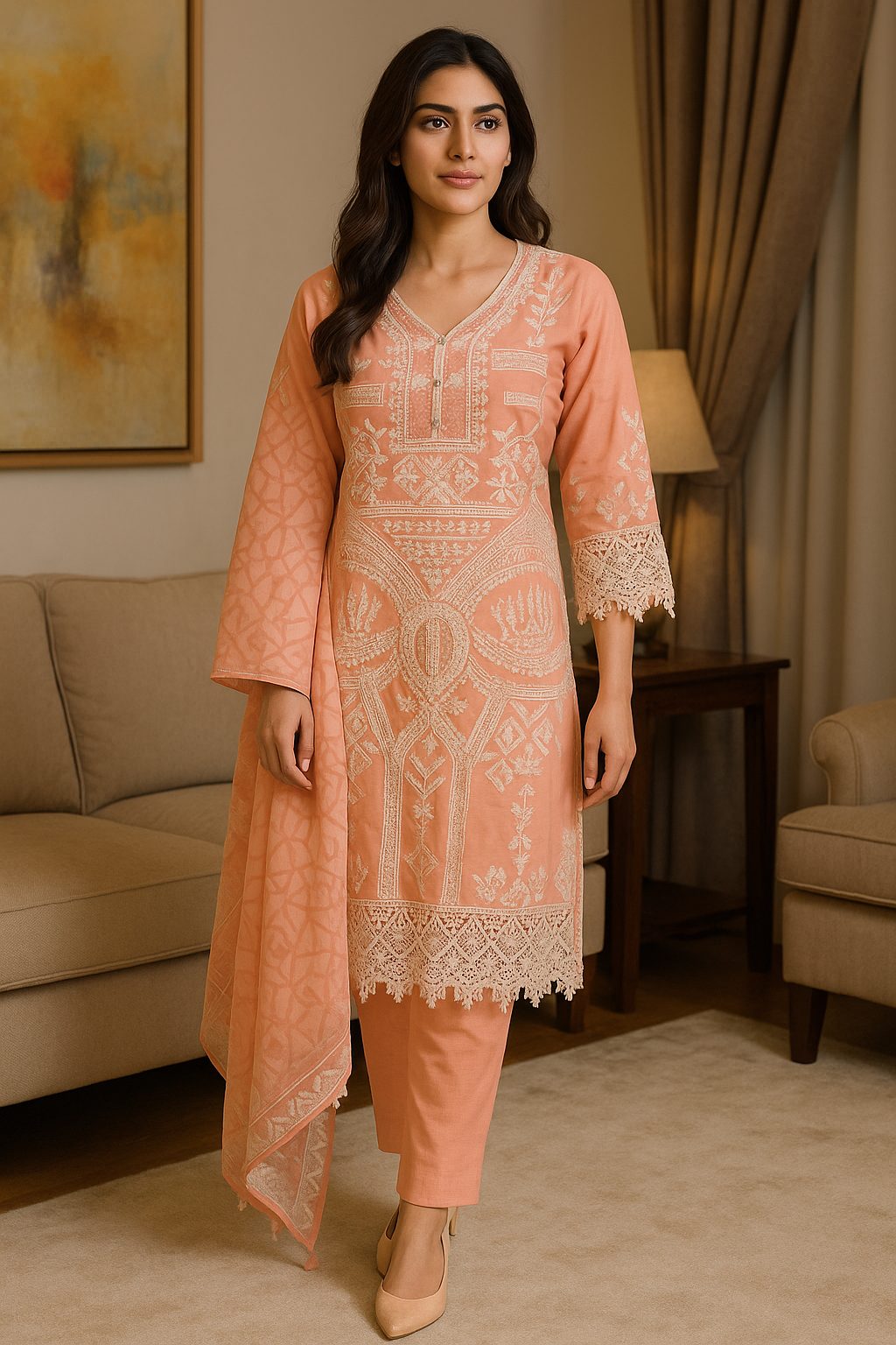 Brit posh 3 piece linen _81042 Pakistani ladies suit B231