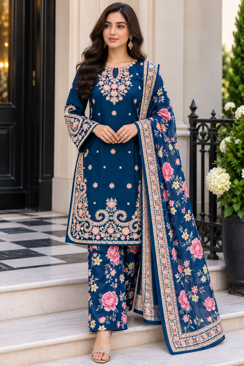 ETHNIC 3 piece Viscose collection ladies dress B765