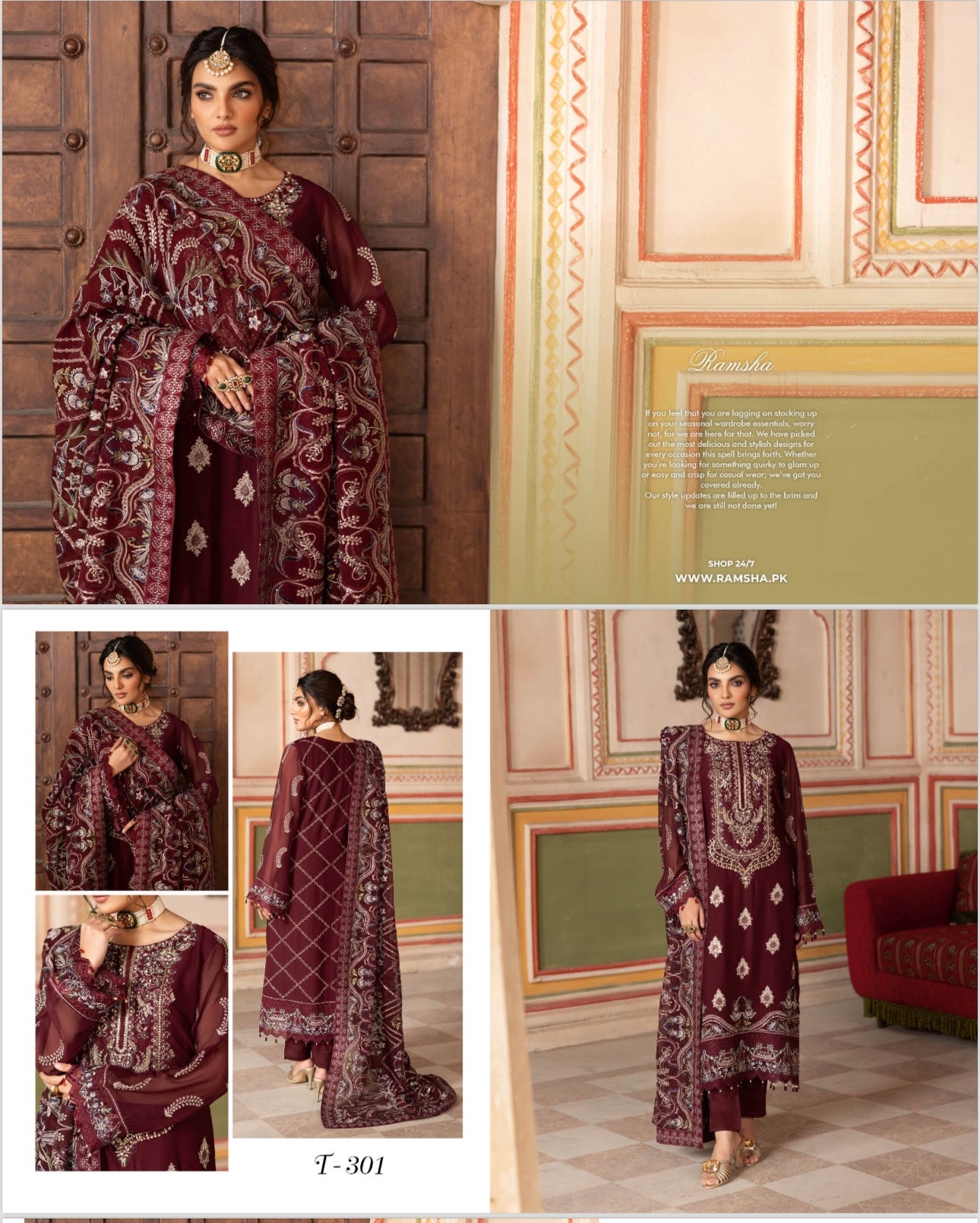 Ramsha designer Chiffon _81042 Pakistani ladies suit B183.
