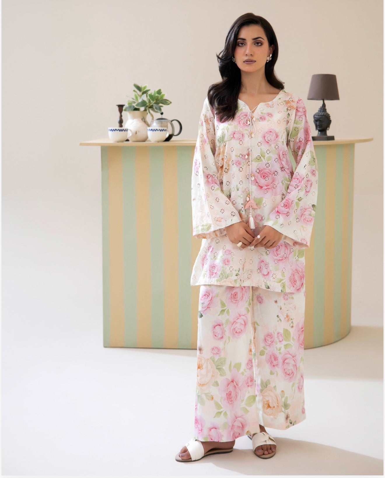 Adan Liba’s 2 piece luxury Lawn cord set collection ladies dress B658