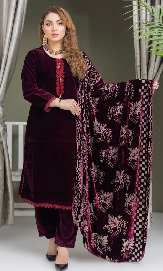 Brit Valvet 3 piece_3091 with plachi shawl B24