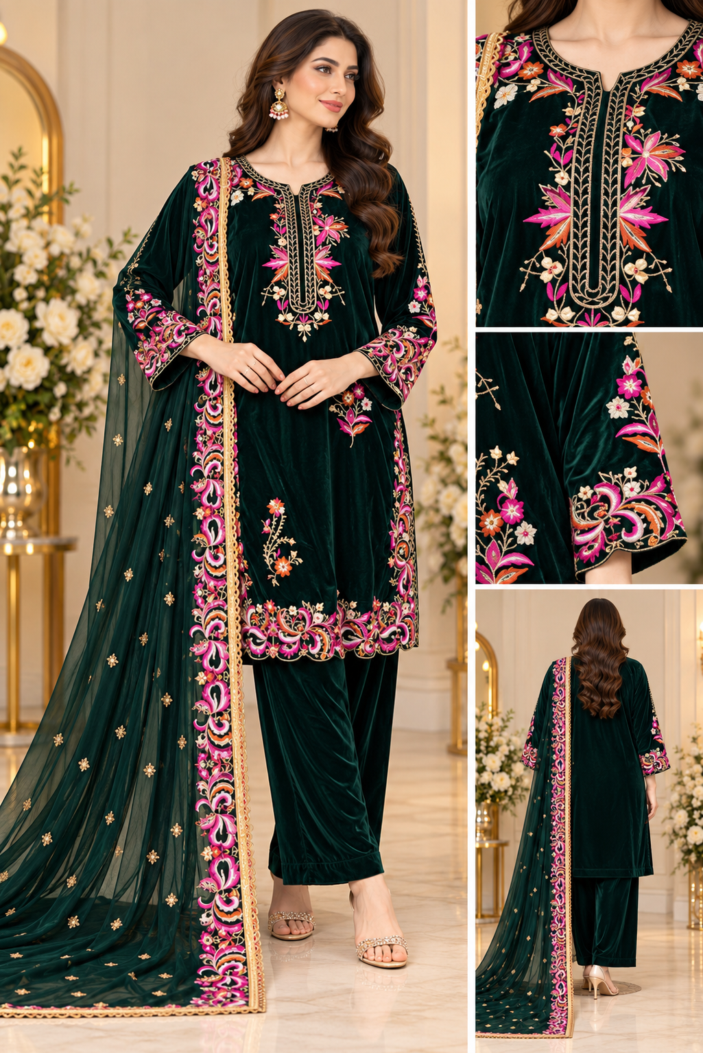 BRIT- GL 3 piece velvet designer collection B833