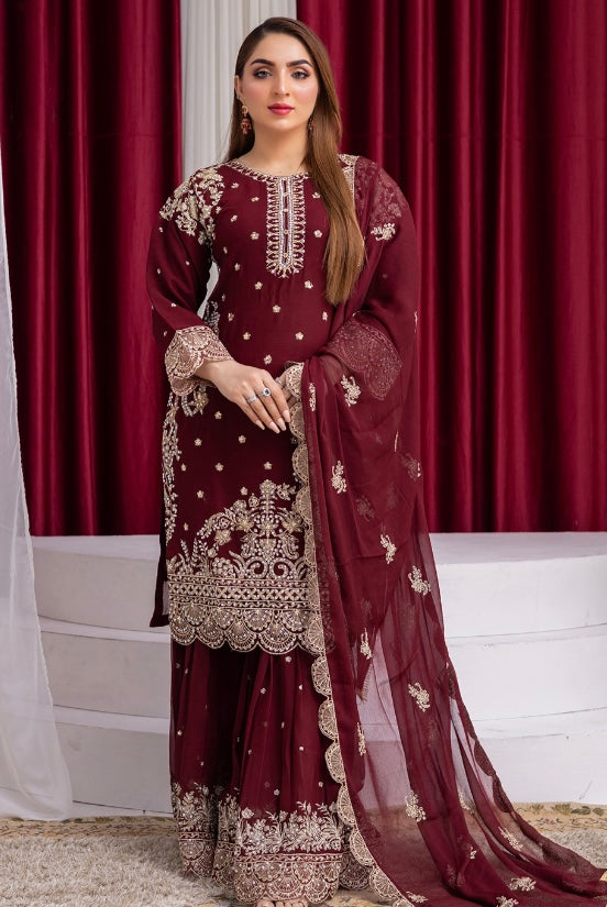 Brit 3 piece luxury chiffon_81042 Pakistani ladies suit B193