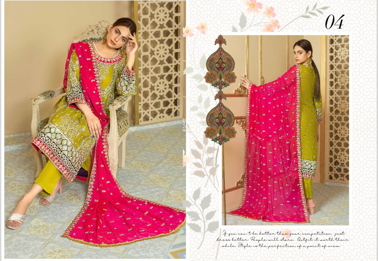 Brit 3 piece chiffon _100130 Pakistani ladies suit B123