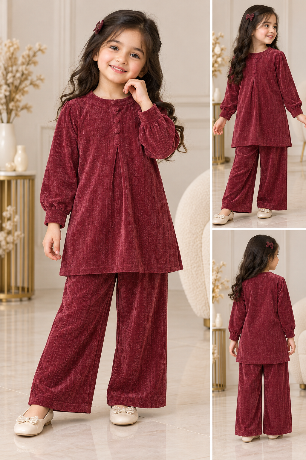 Kids 2 piece modest wear cord winter collection B819