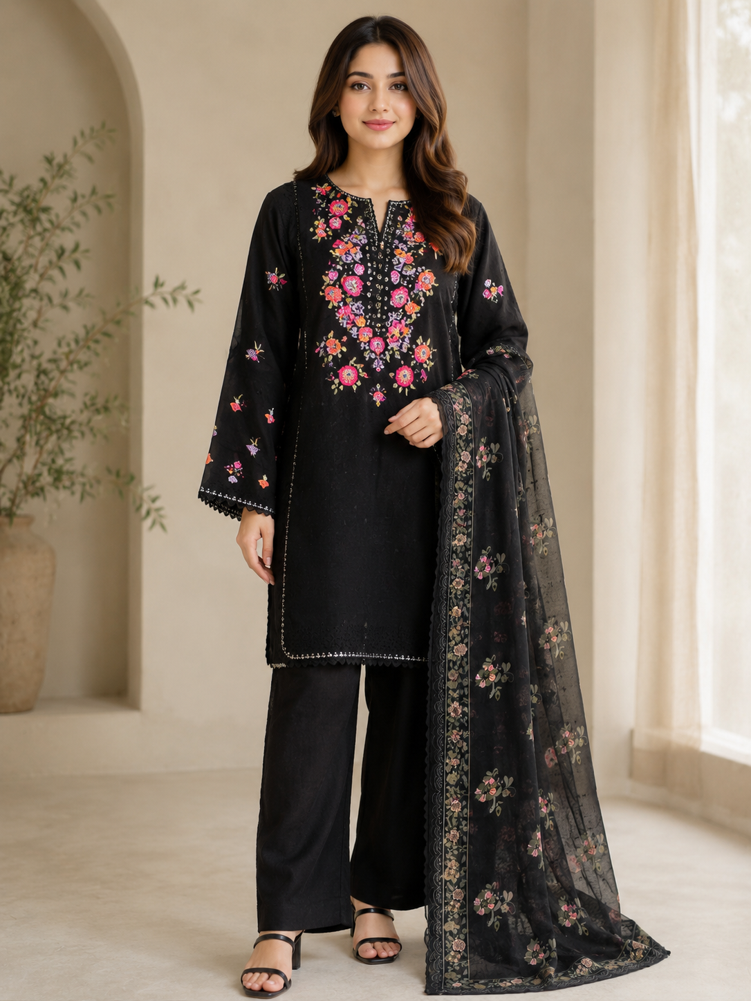 BRIT 3 piece viscose collection ladies dress B733