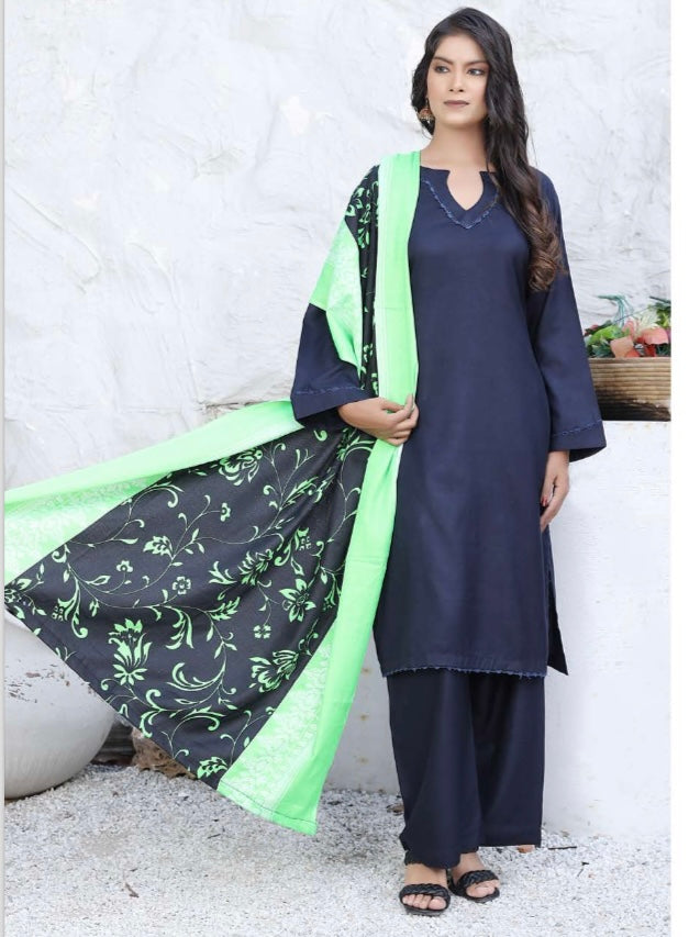 Brit 3 piece Dhanak Pakistani ladies Winter collection suit B404