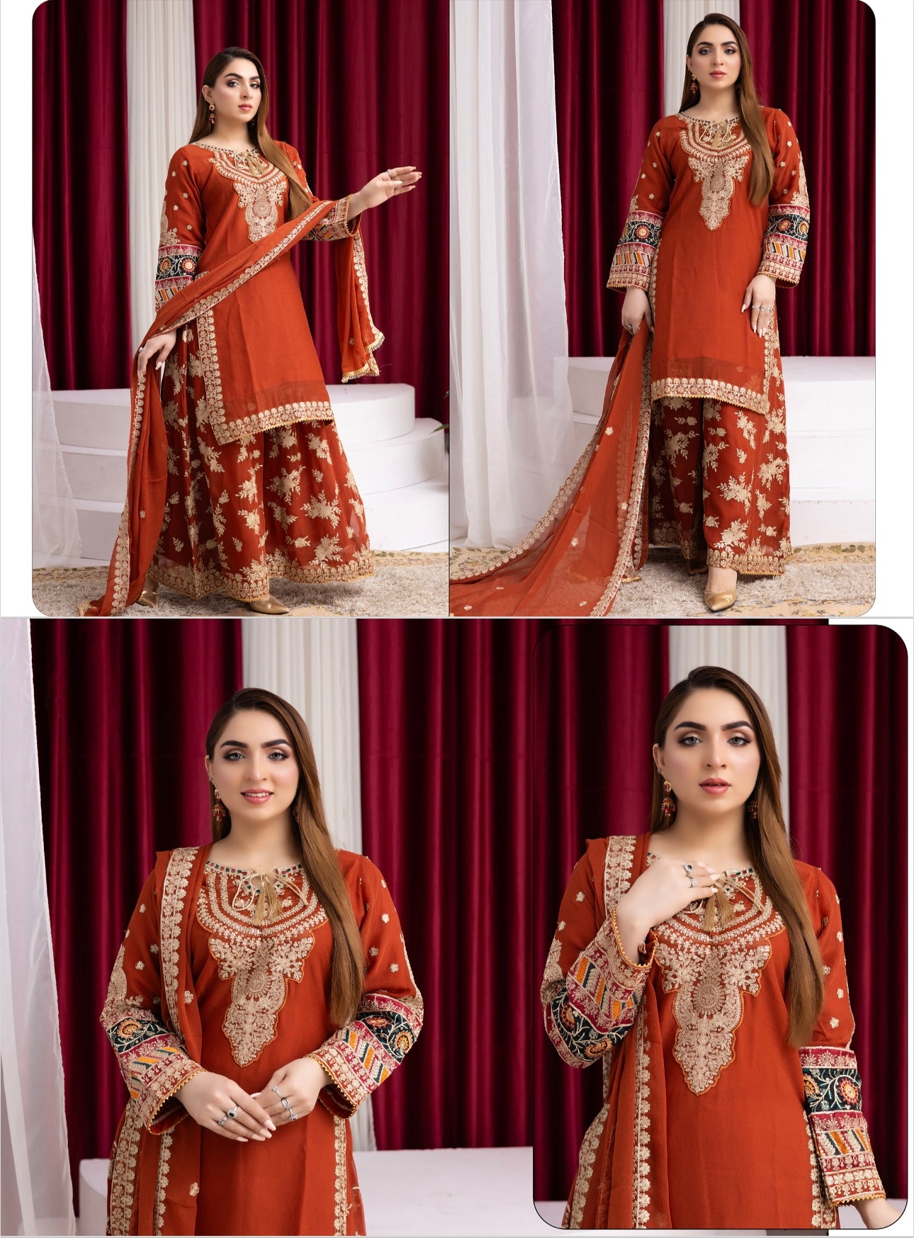 Brit 3 piece luxury chiffon_81042 Pakistani ladies suit B189