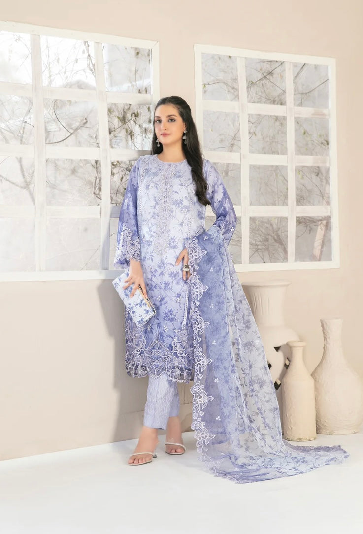 Brit Tawakal 3 piece organza_6072 Pakistani suits B36