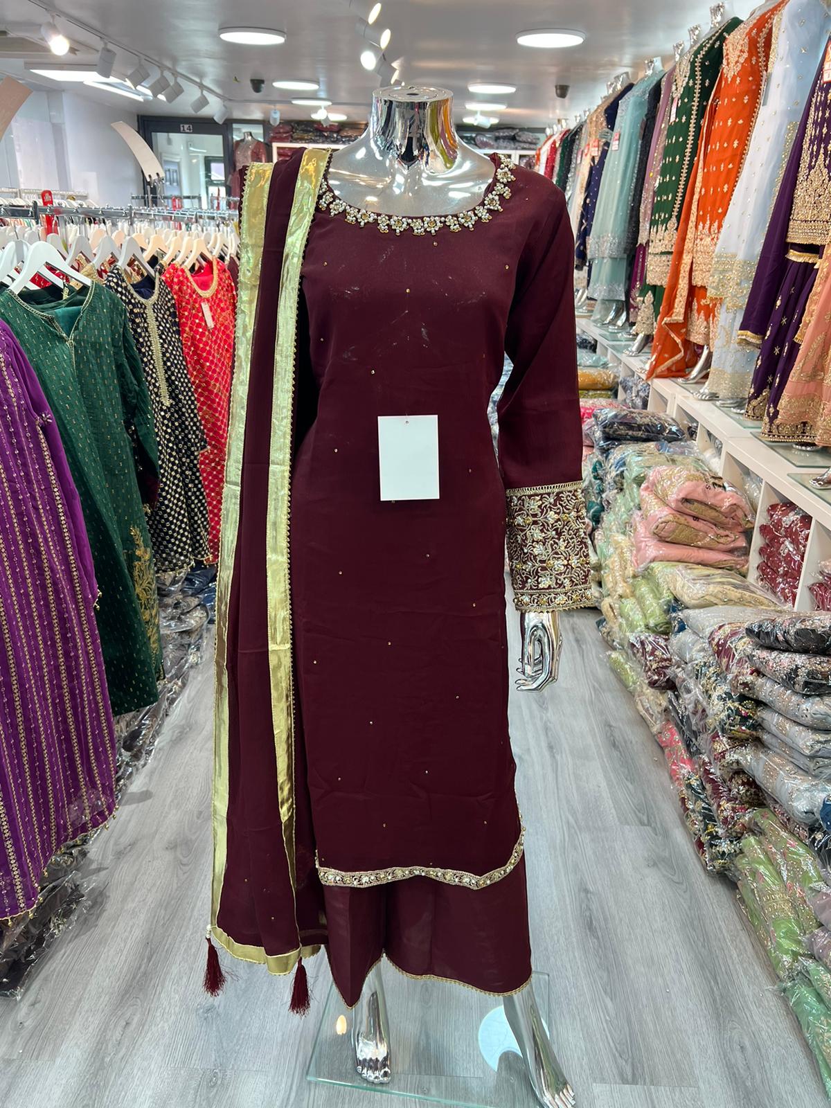 BRIT 3 piece lux CHIFFON_100311 Pakistani ladies suit B209