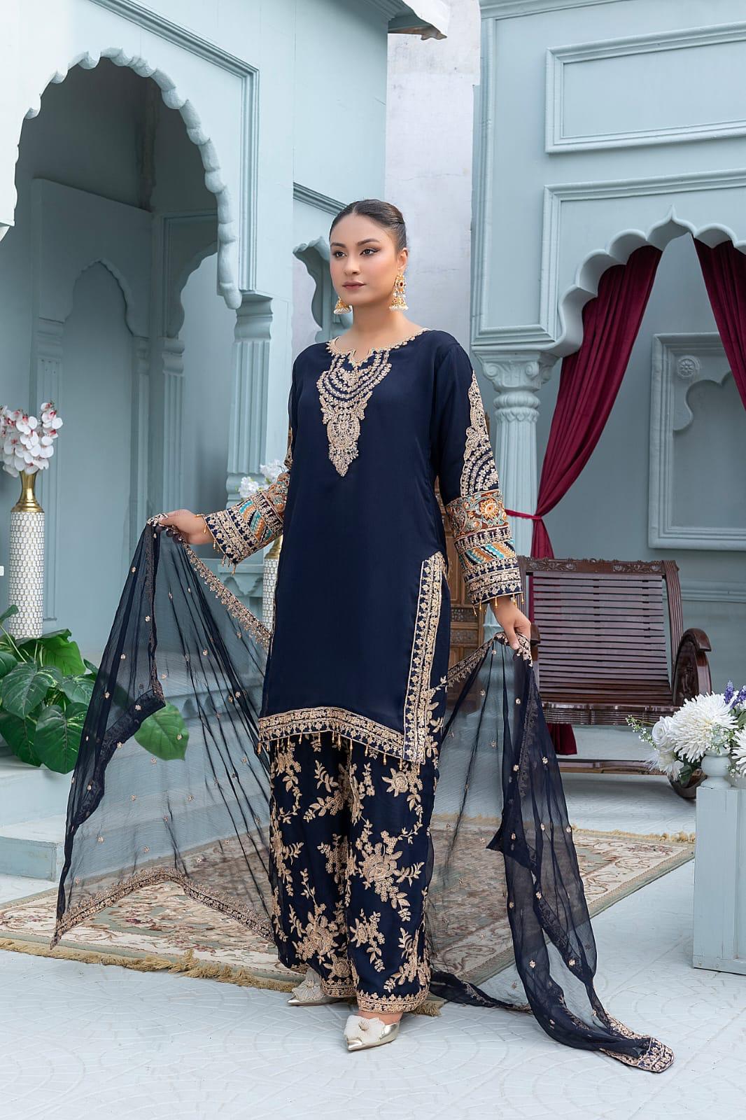 Brit 3 piece chiffon embriodery _321 B222