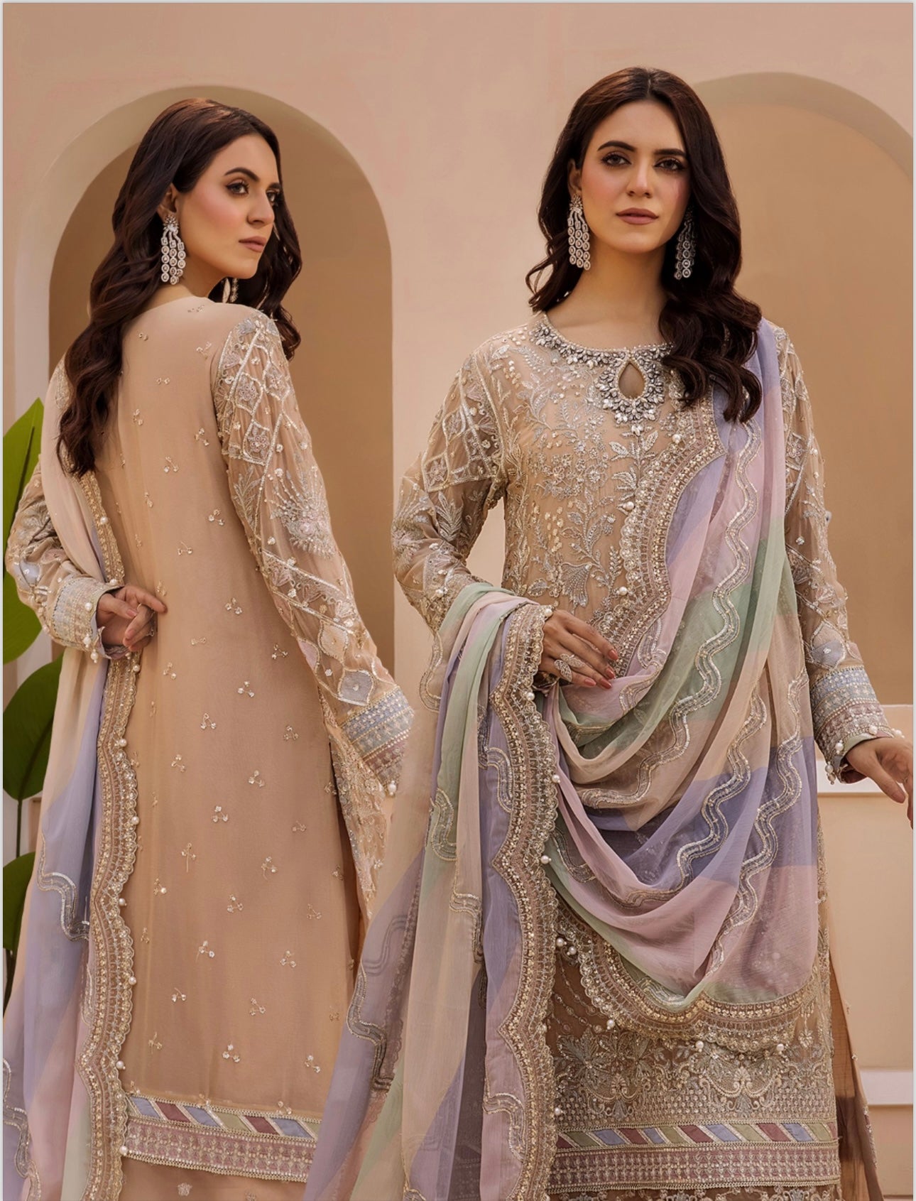 Baruque chentelle 3 piece luxury chiffon_81042 Pakistani ladies suit B225