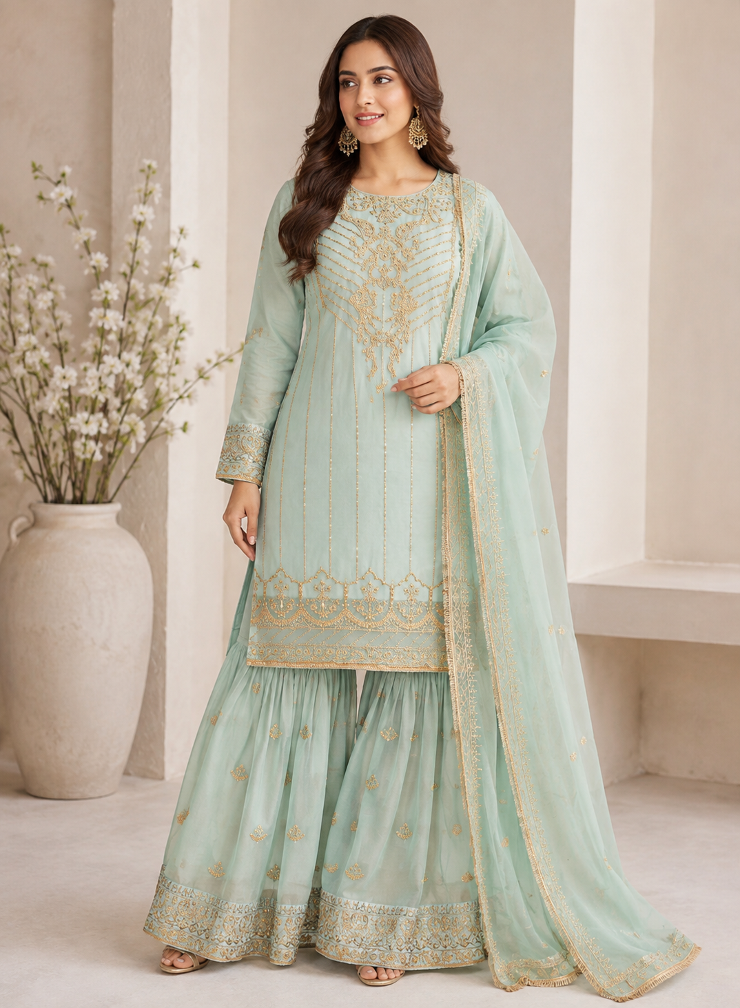 BRIT 3 piece chiffon collection ladies dress B754