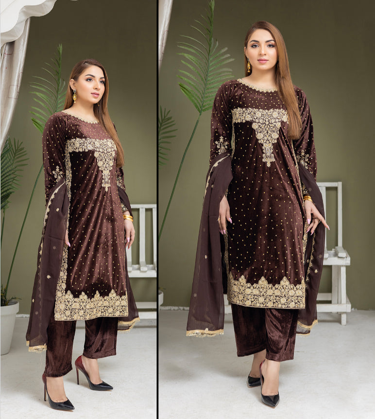 Brit Valvet 3 piece _3022 Brown B5