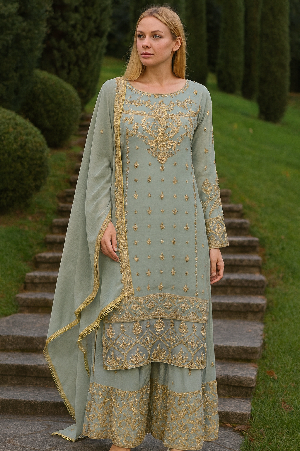 Brit 3 piece luxury chiffon_81042 Pakistani ladies suit B193