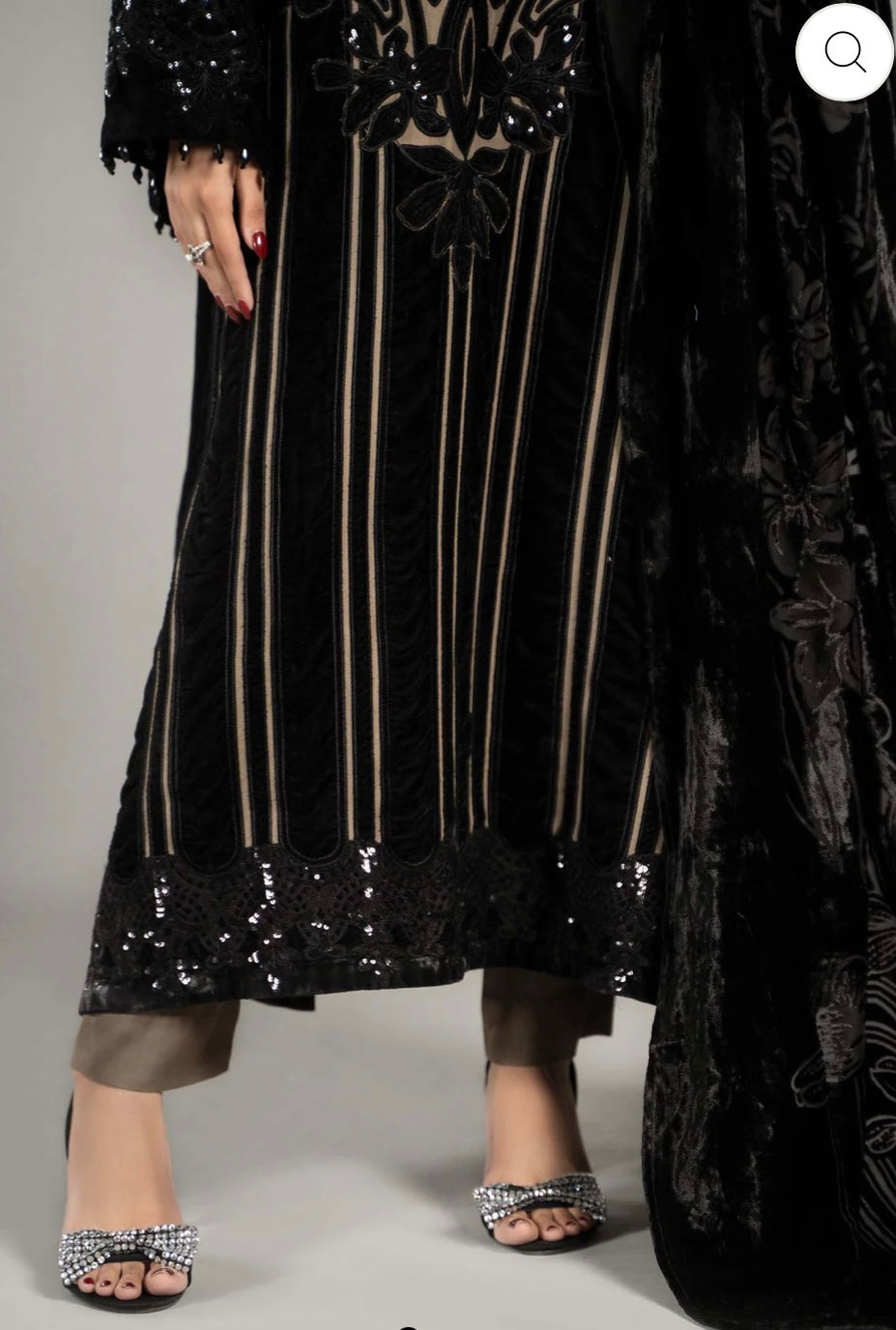 M B original 3 piece stitched_4061 Pakistani winter dress