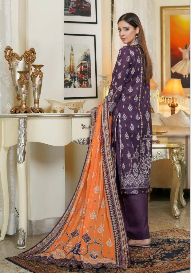 Munira linen 3 piece_1990 Pakistani ladies suit B63