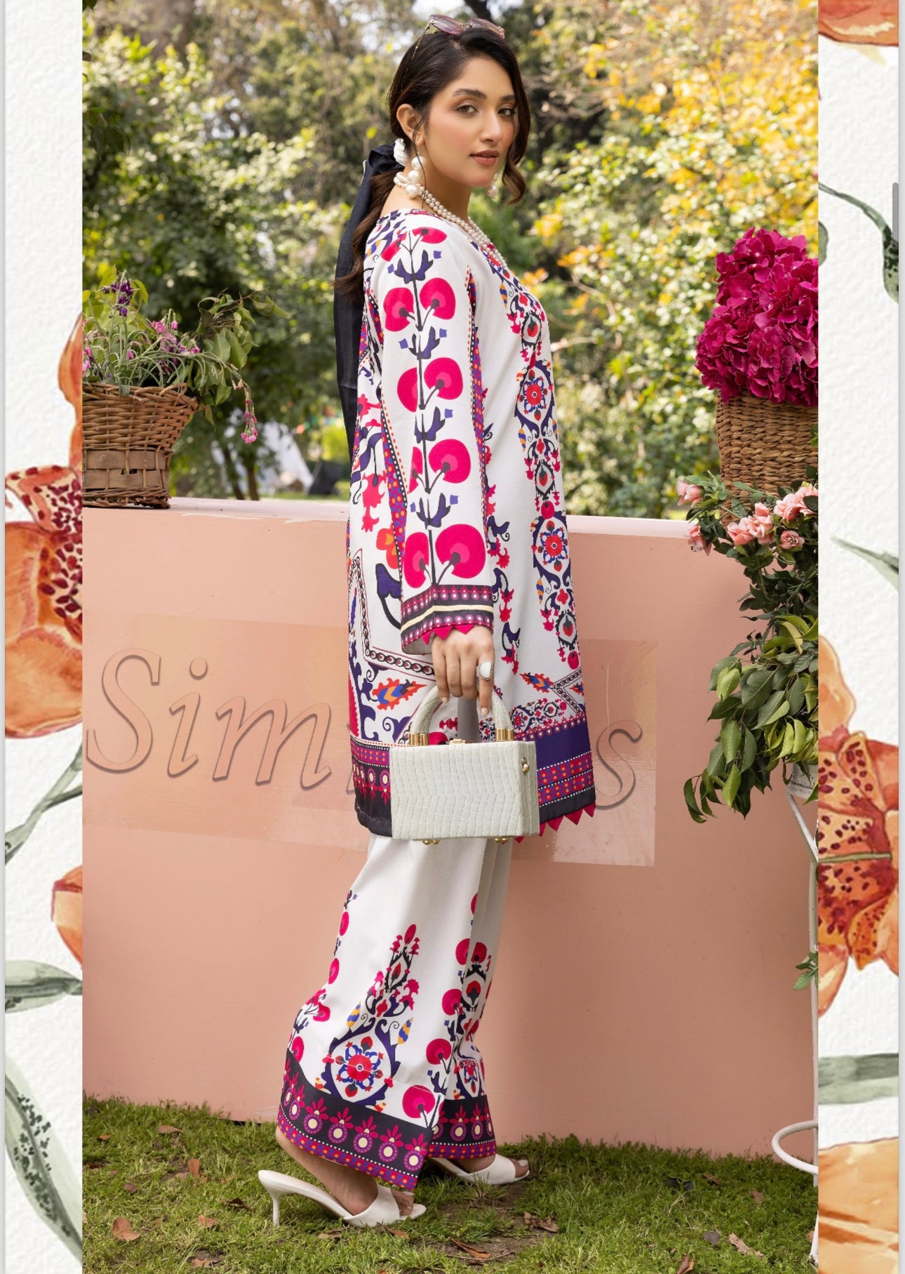 Brit 2 piece silk_100075 Pakistani suits for ladies Farshi Shalwar B113