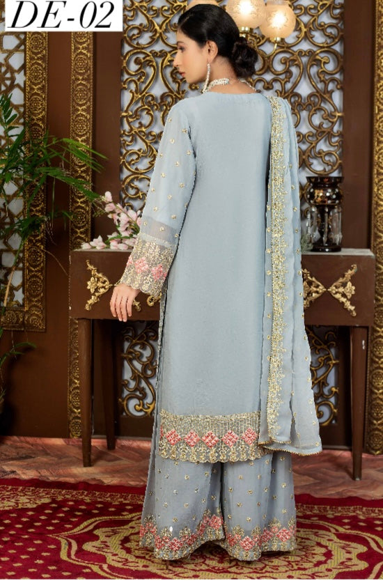 Brit 3 piece chiffon _9027 Pakistani suits B82