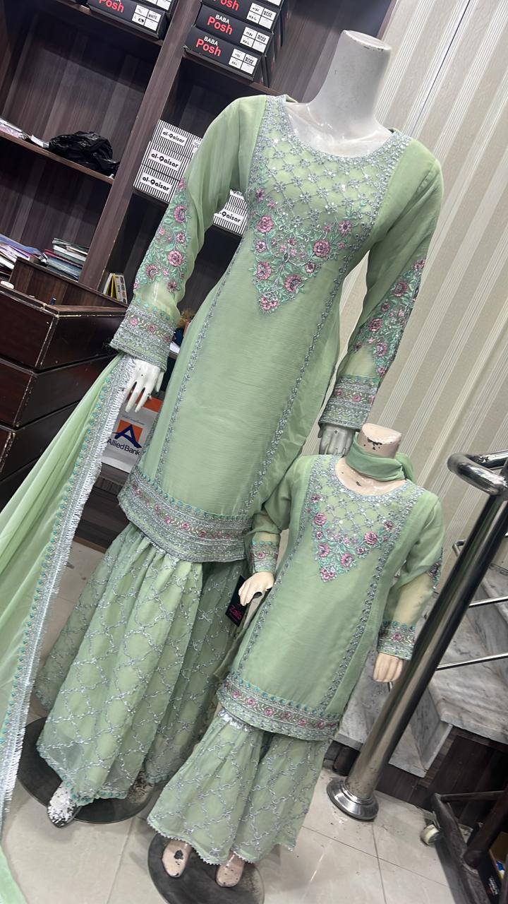 Brit 3 piece chiffon mother and daughter _8100 B172
