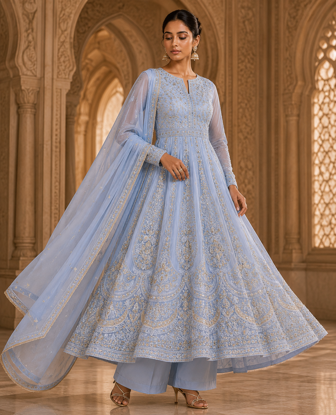 BRIT 3 piece designer Chiffon collection ladies dress B745