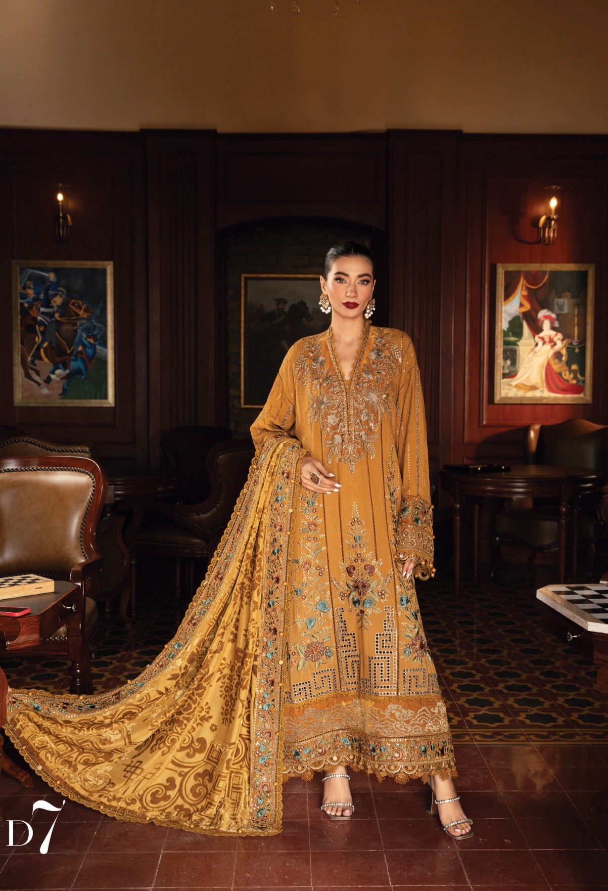 M B original 3 piece stitched_4062 Pakistani winter dress