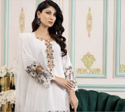 Raniya Designer 3 piece chicken kari _8044 Pakistani suits RCL