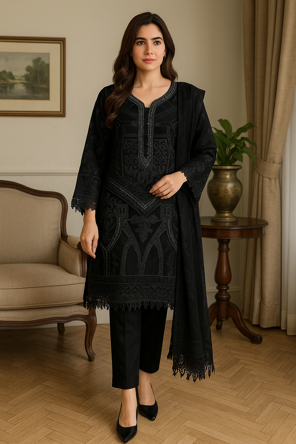 Brit posh 3 piece linen _81042 Pakistani ladies suit B231