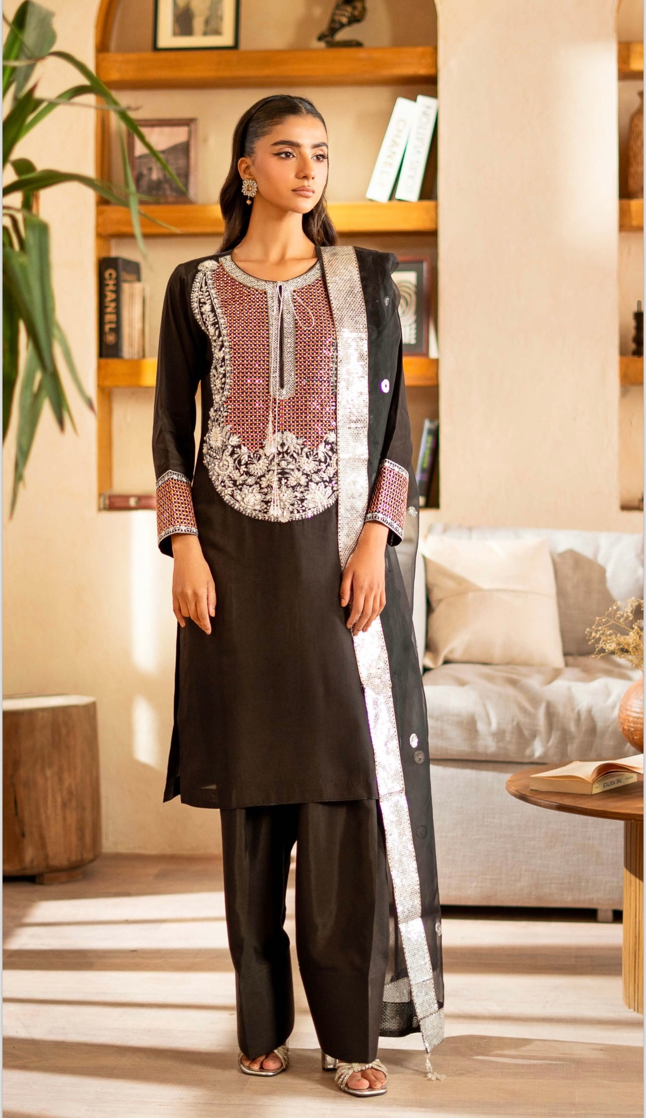 Raniya 3 piece silk farshi shalwar_8076 Pakistani ladies suit B73