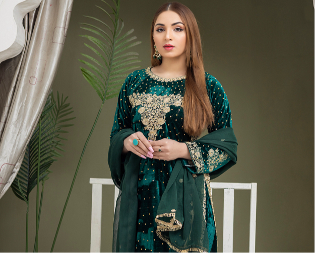 Brit Valvet 3 piece _3023 Green ladies and kids B5