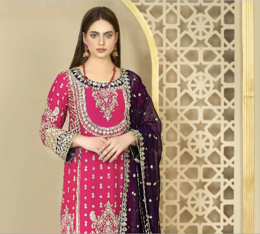 Brit 3 piece chiffon _100127 Pakistani ladies suit B123