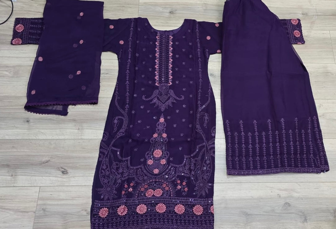 Brit 3 piece luxury chiffon_81042 Pakistani ladies suit B238