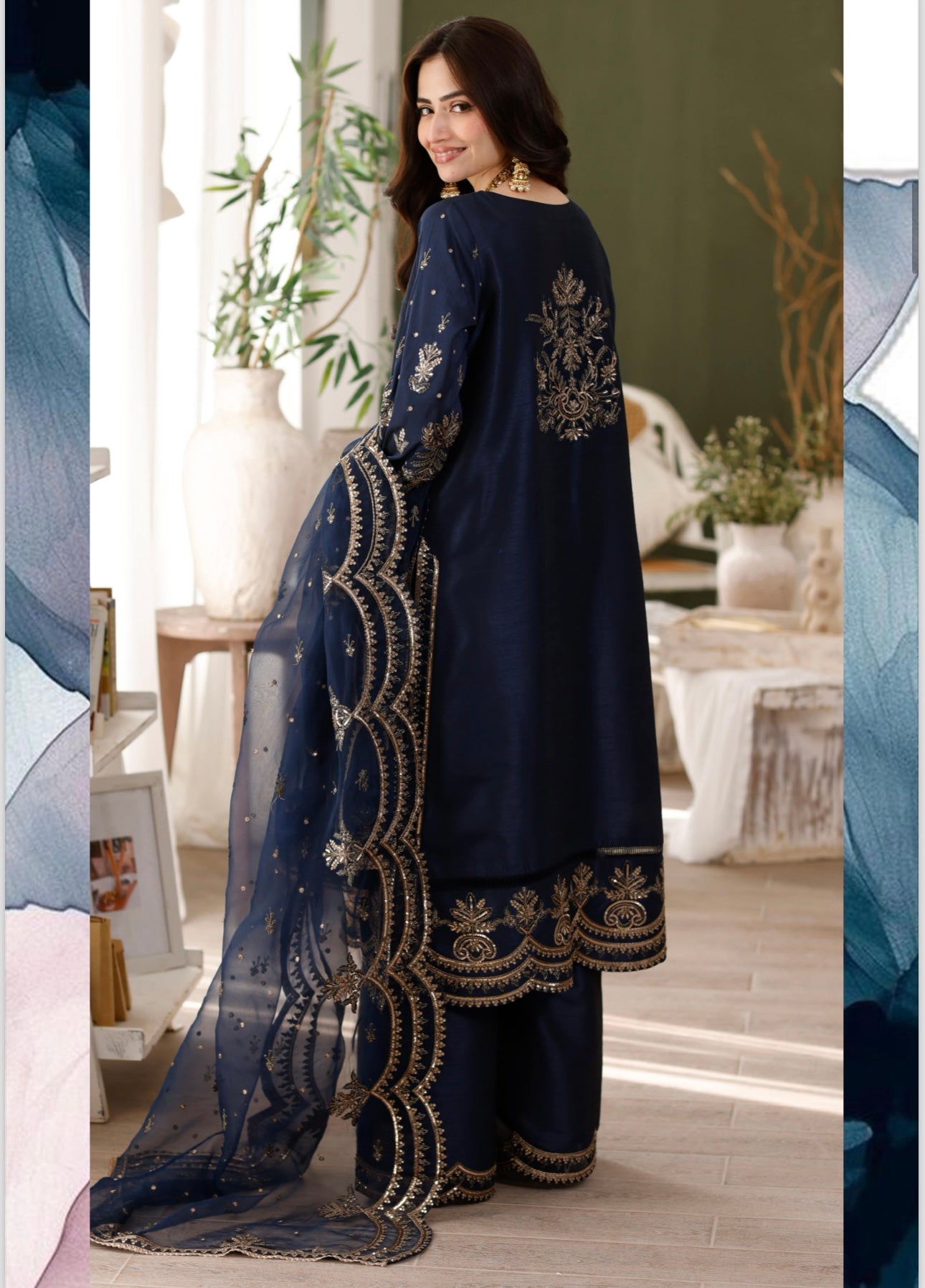 Simrans 3 piece silk_100211 Pakistani ladies suit B136